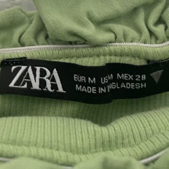 Green Zara Off the Shoulder Crop Top - Picture 4 of 4